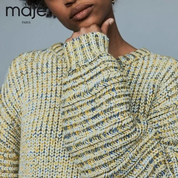 NWT Maje Marled Knit Sweater In Multicolor Size 2 (M)